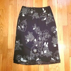 Vintage Ninety midi skirt floral elastic waist
